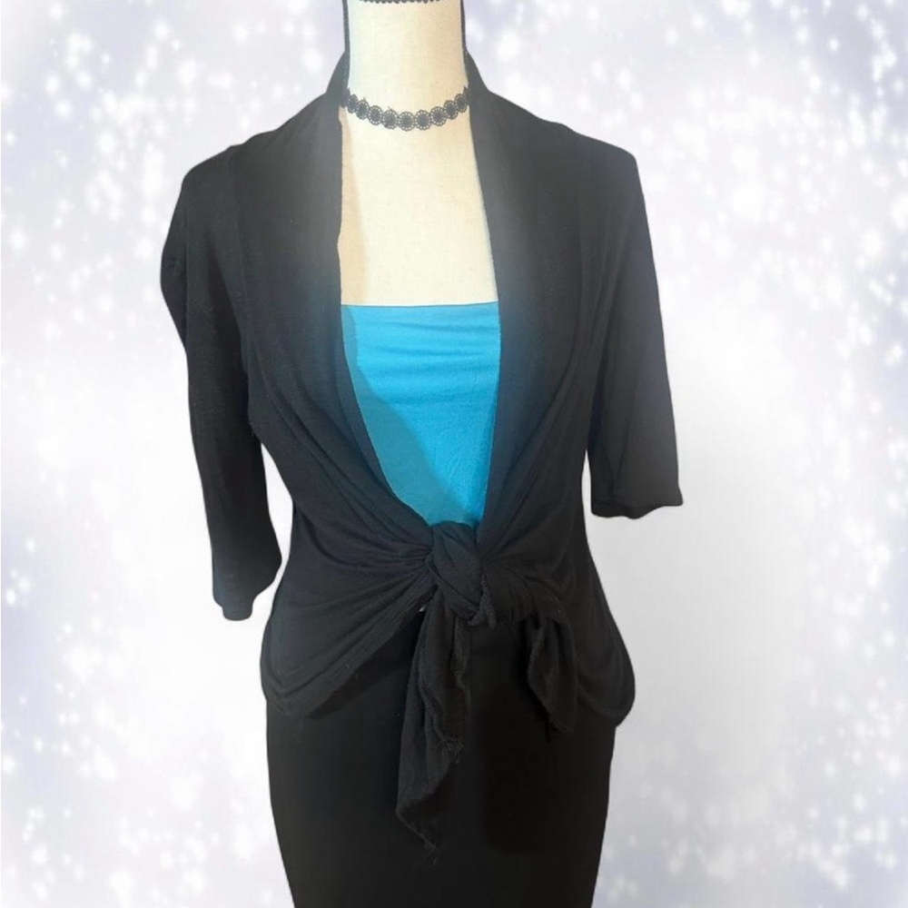 Black Tie-Front Cardigan